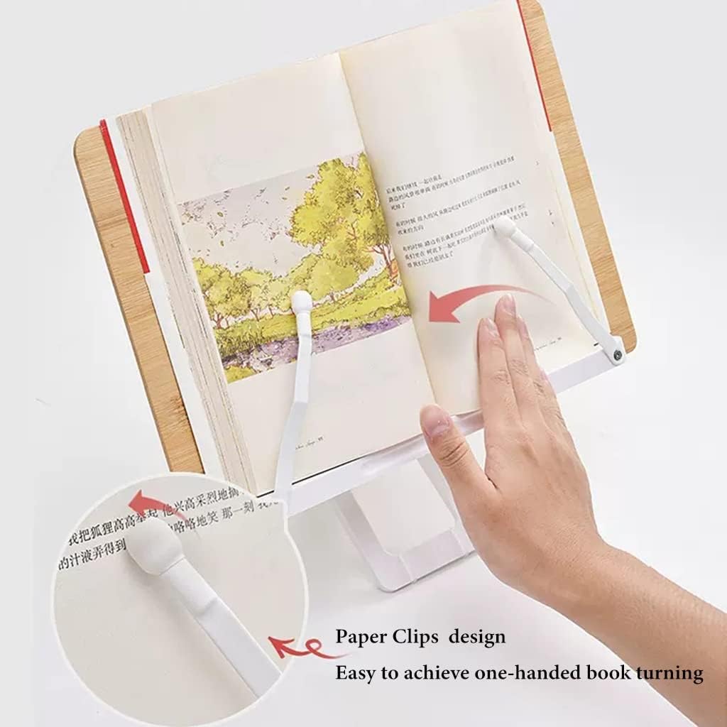 UHRLGHS Adjustable Cookbook Stand with Page Clips