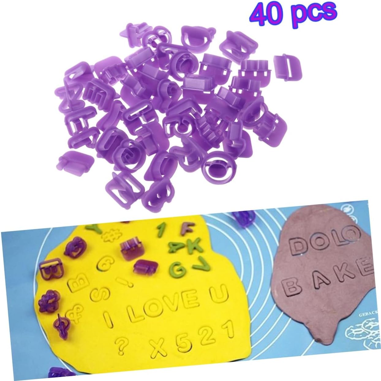 FUNOMOCYA 40Pcs Alphabet Number Cookie Cutters Baking Set