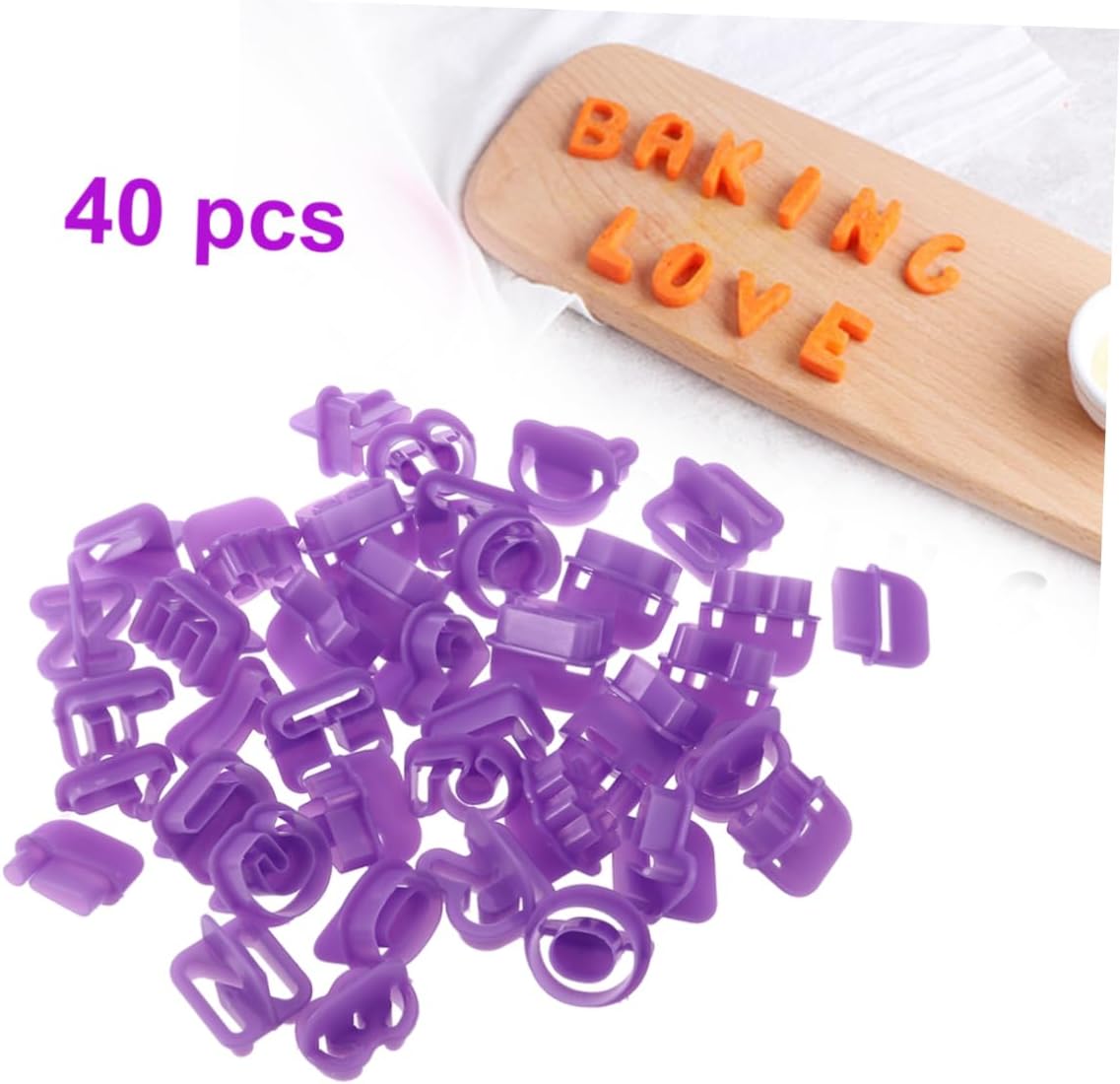 OKUMEYR 40Pcs Alphabet Number Cookie Cutters Set