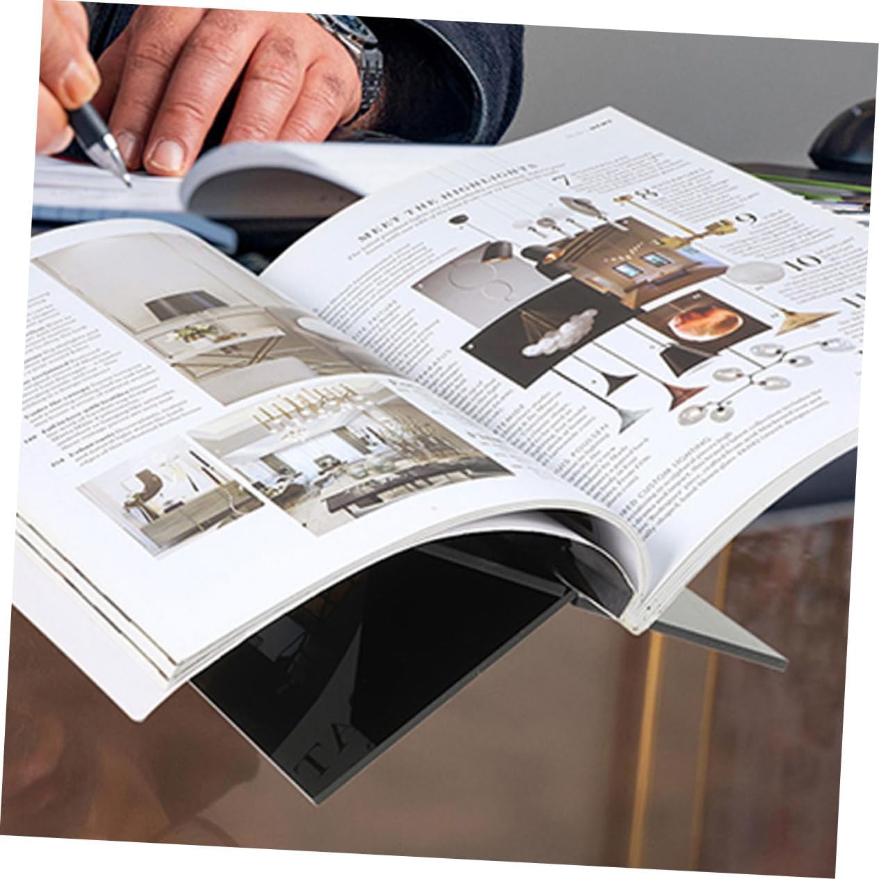 ULDIGI Practical Acrylic Book Stand for Kitchen and Classroom Use