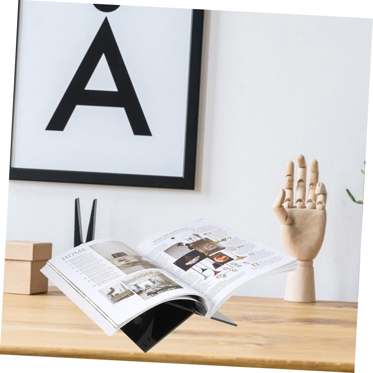 ULDIGI Practical Acrylic Book Stand for Kitchen and Classroom Use