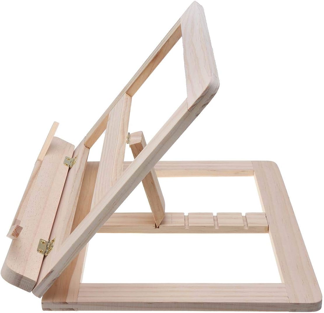 Foldable Wooden Cookbook Holder with Non-Slip Base