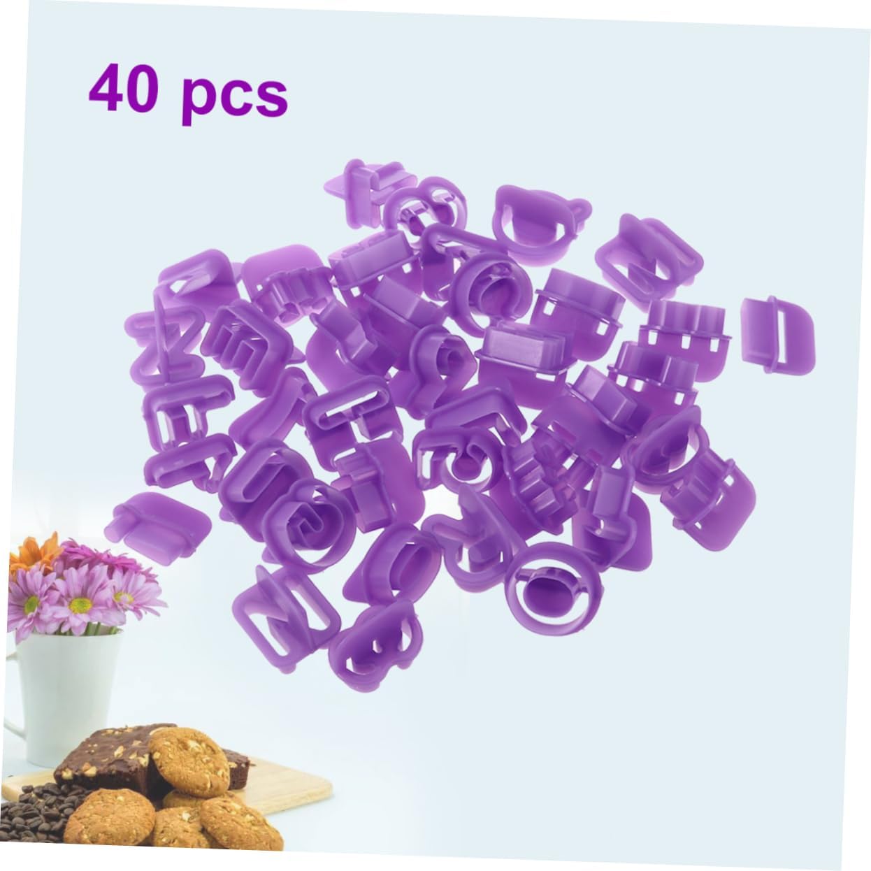 SHOWERORO 40Pcs Alphabet Cookie Cutters for Baking DIY Crafts