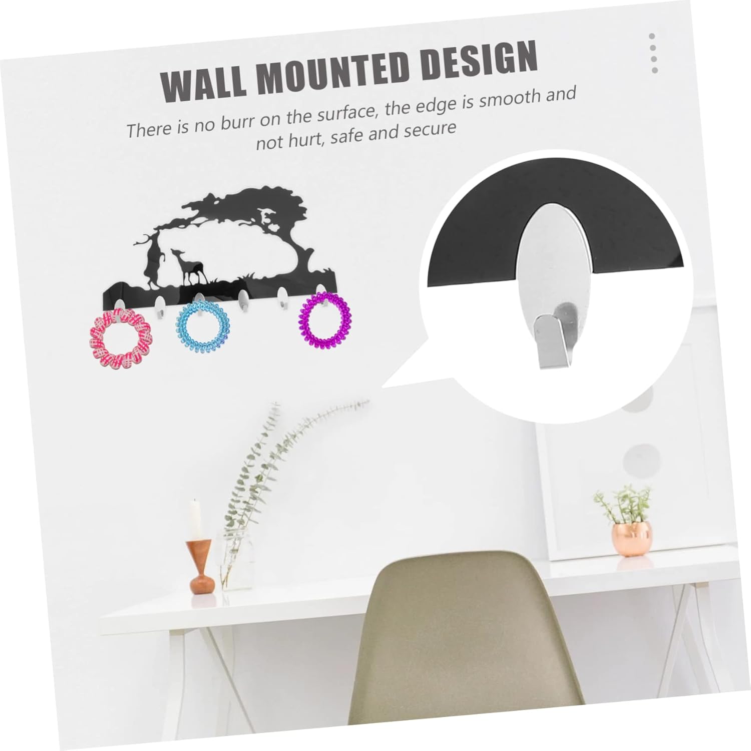 FOYTOKI Bathroom Hooks with Decorative Landscape Design