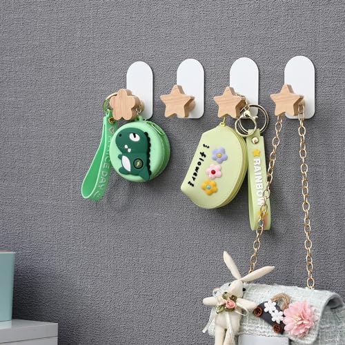 8 PCS Star Shaped Hooks Adhesive Wall Mounts for Kids Room