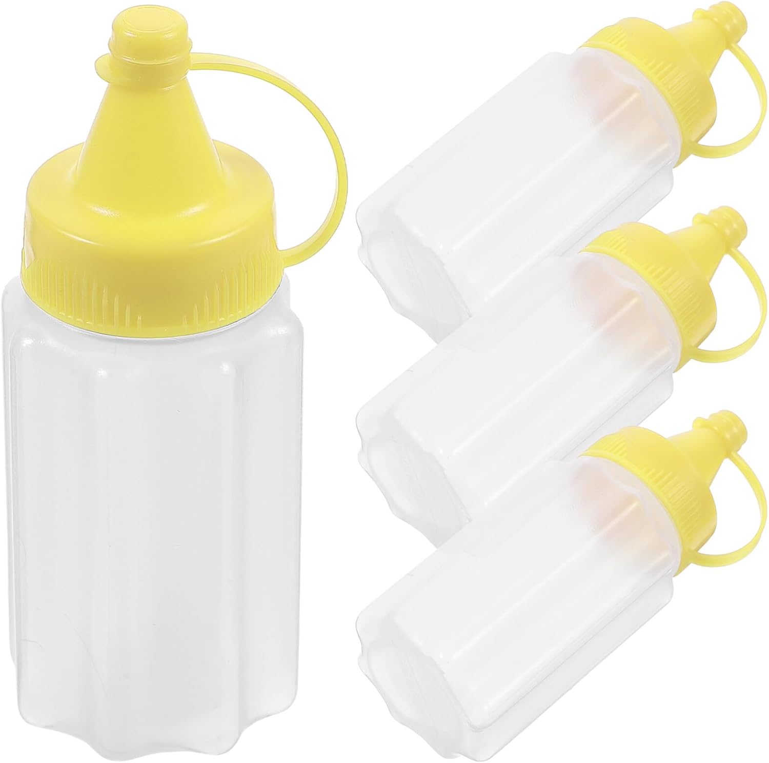 4 Pack Refillable Salad Dressing Bottles for Ketchup and Honey