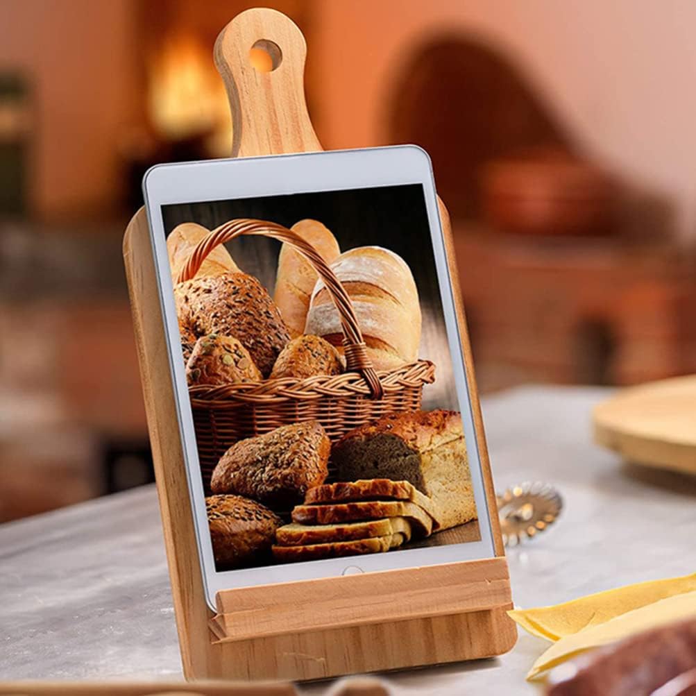 Pine Wood Recipe Book Stand for Home Kitchen