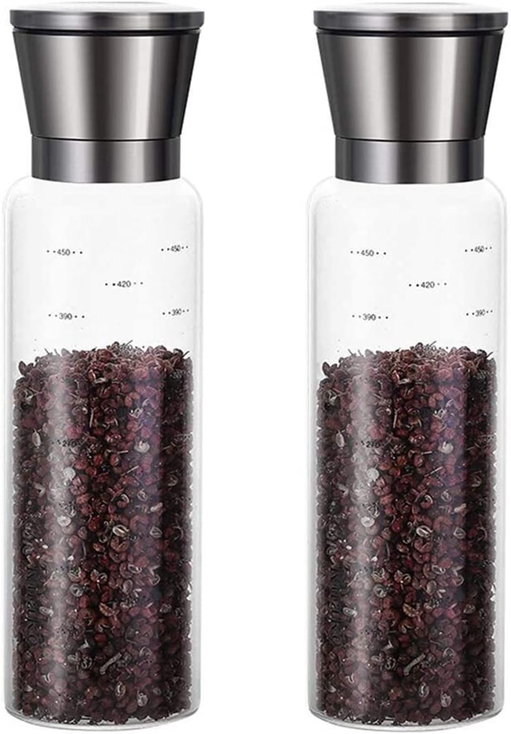 SLOFL Salt Pepper Mill Set of 2 Adjustable Coarseness Grinders 1