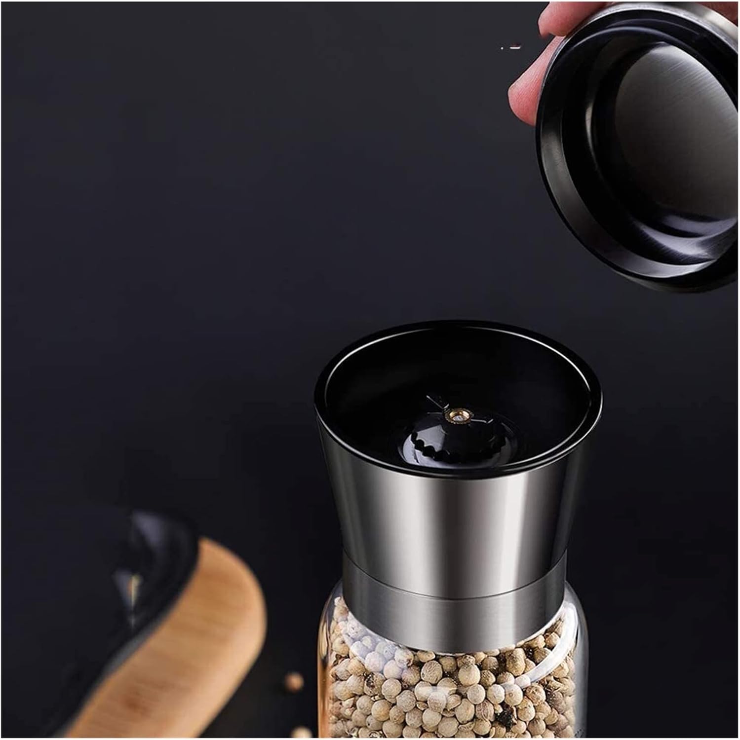 SLOFL Salt Pepper Mill Set of 2 Adjustable Coarseness Grinders 1