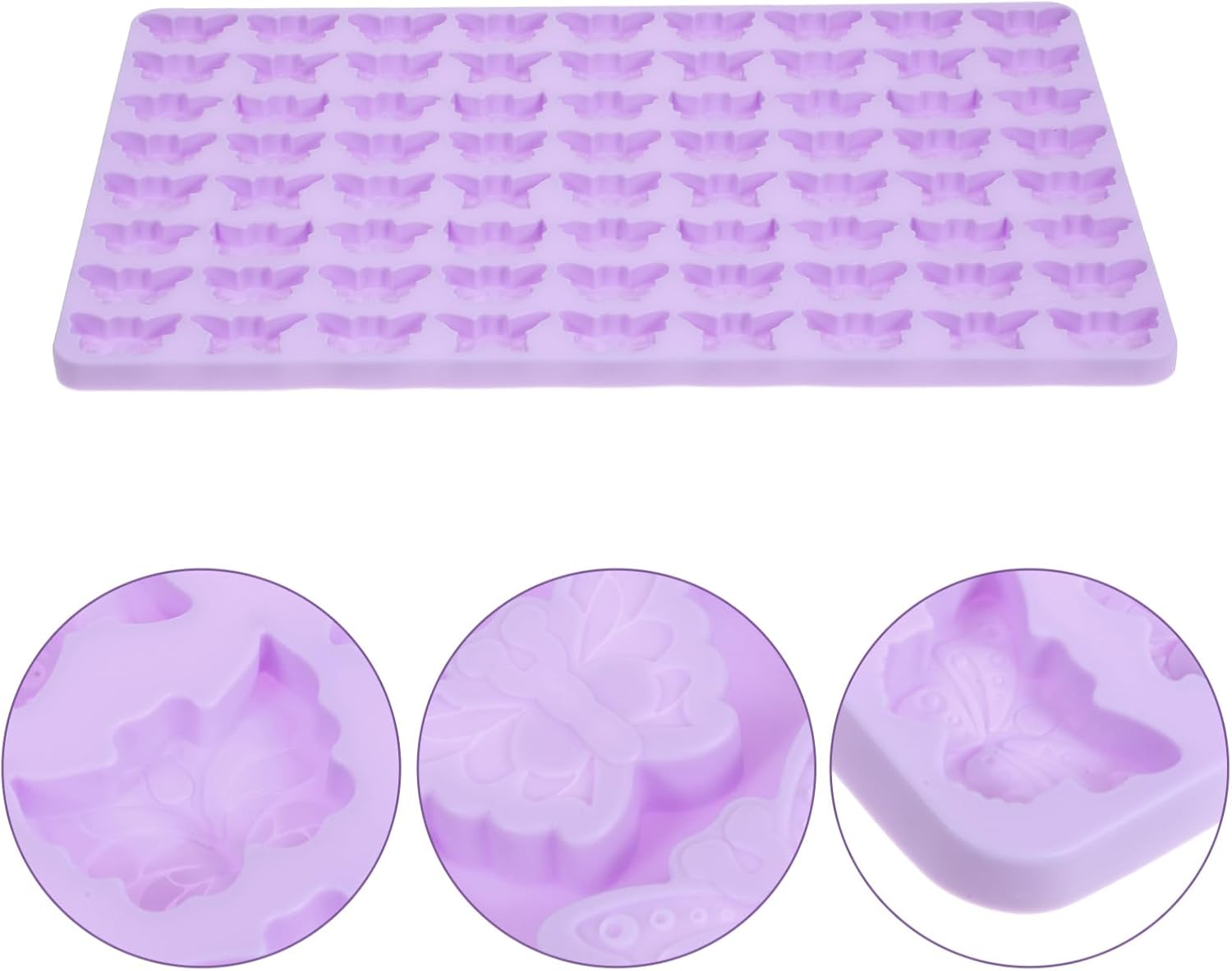 Hoement DIY Butterfly Fondant Silicone Cookie Mold 72 Grid Reusable