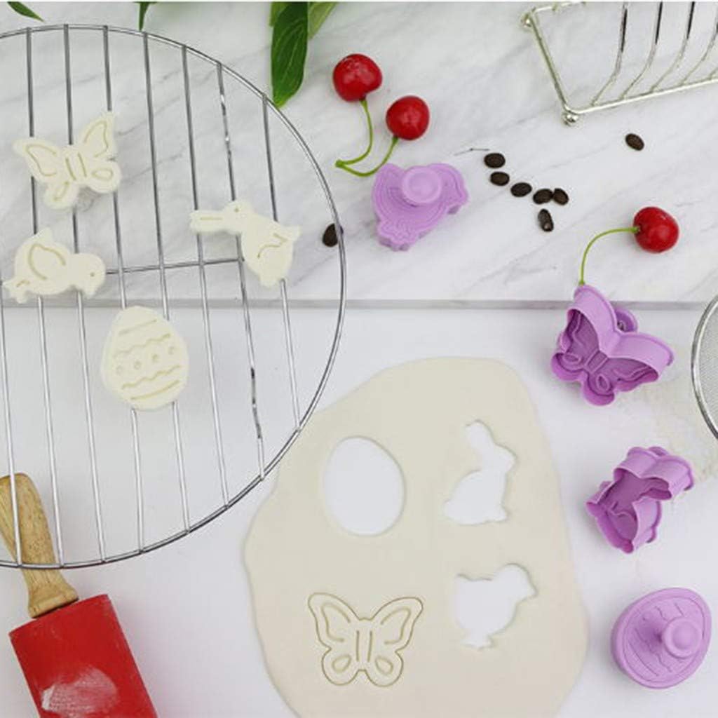 HHmei 4Pcs Cute Butterfly Rabbit Egg Mold Set