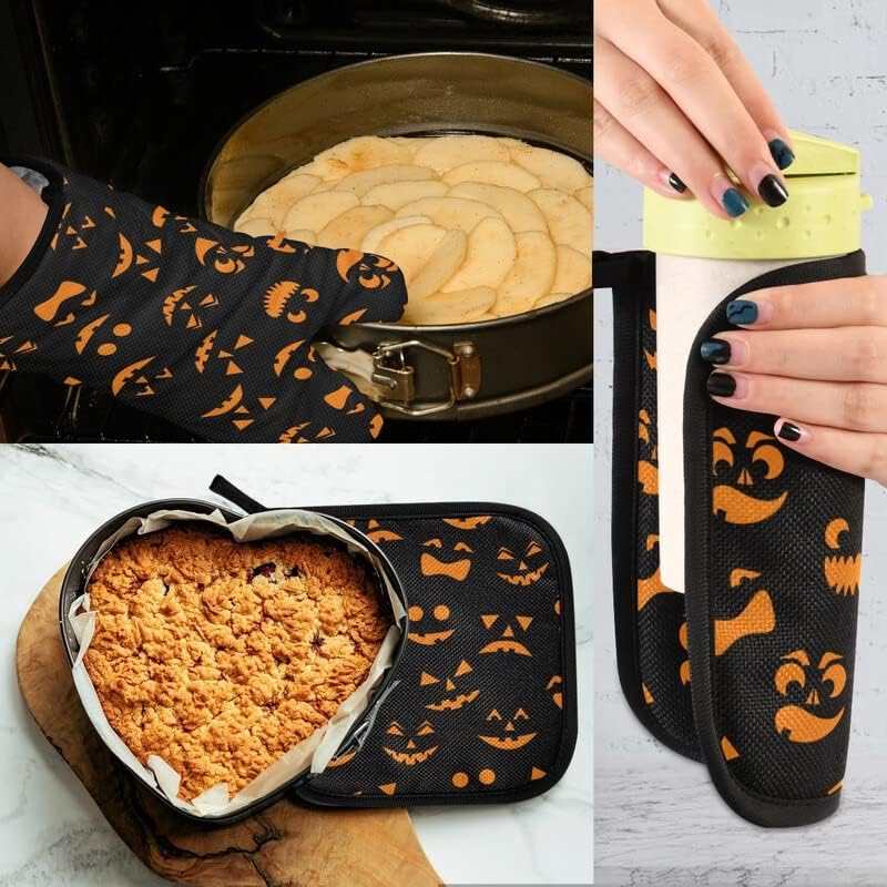 Tamniee Halloween Oven Mitts Pot Holders Set