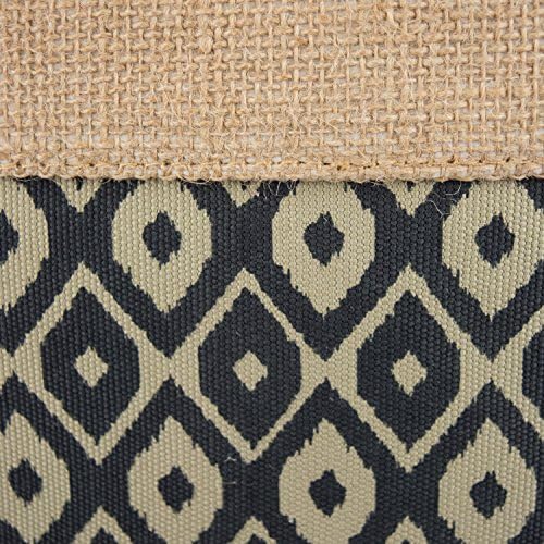 DII Collapsible Black Burlap Ikat Storage Bin
