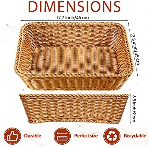 Irenare 6 Pcs Poly Wicker Bread Baskets