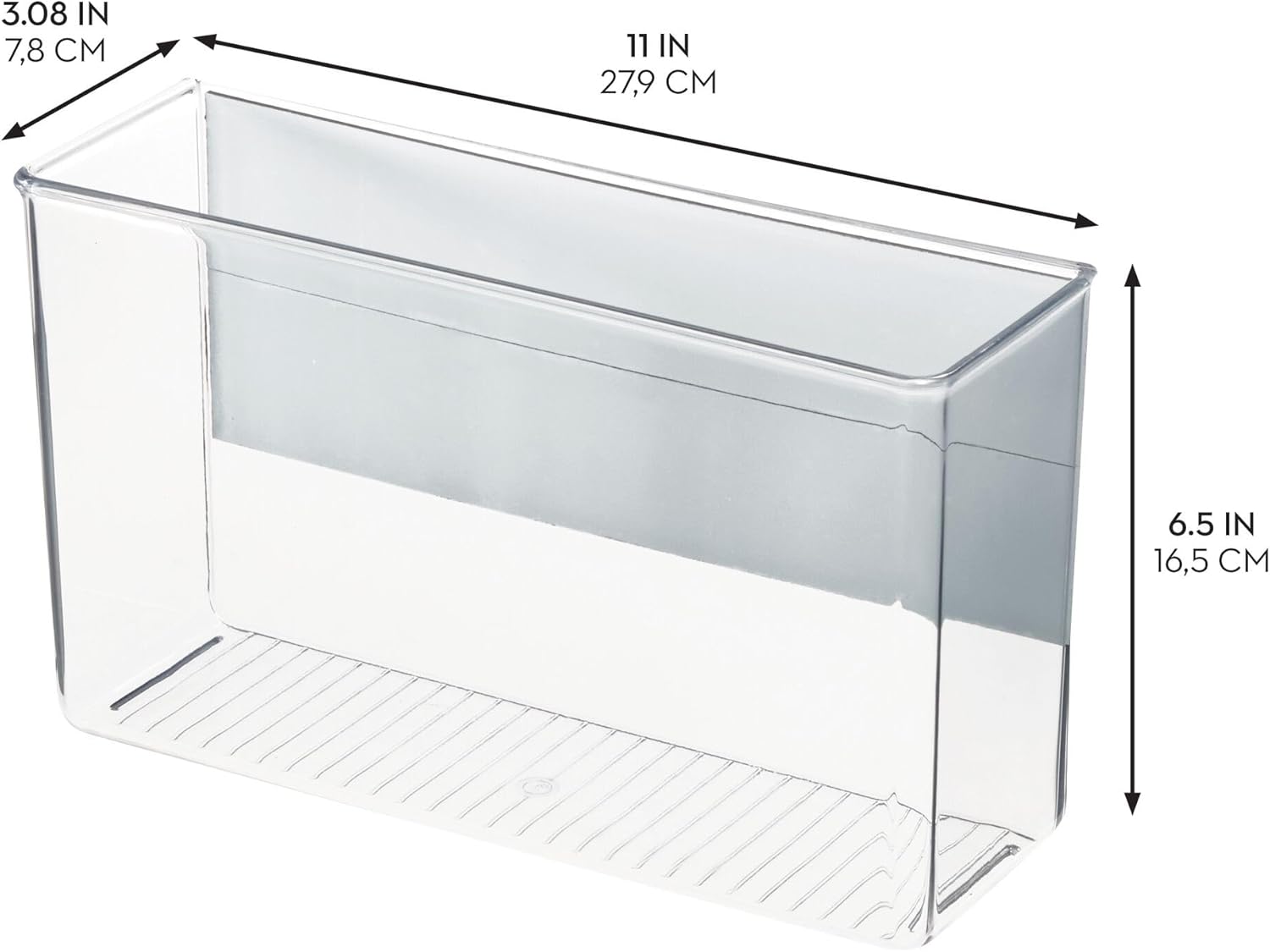 iDesign Magnetic Organizer Bins - Set of 2 - Clear 1