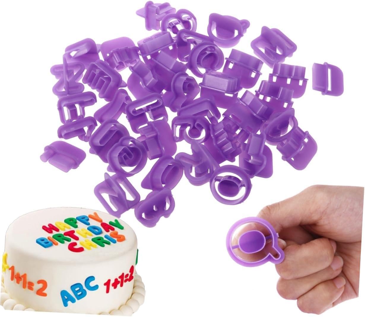 FUNOMOCYA 40Pcs Alphabet Number Cookie Cutters Baking Set