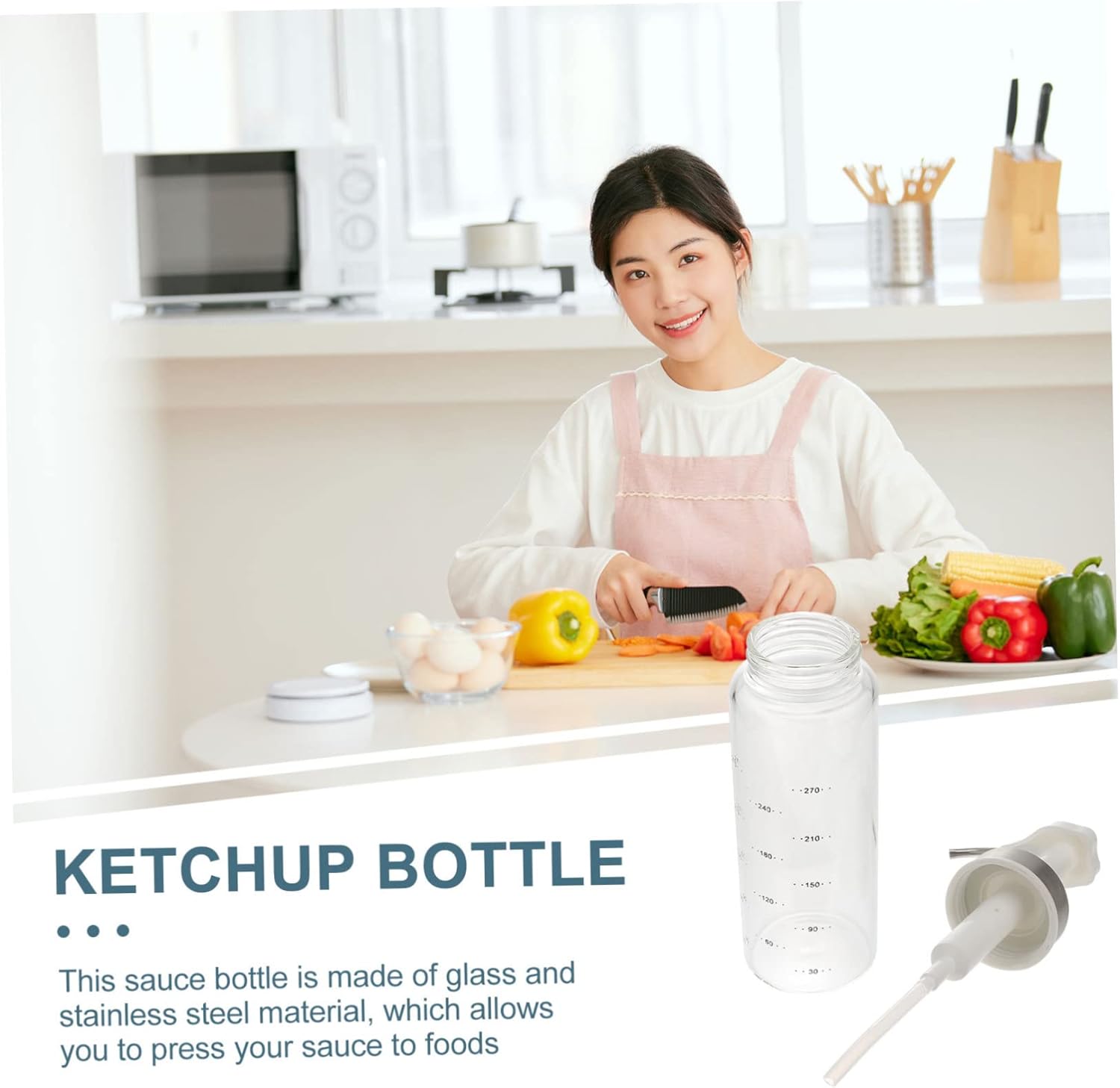 300ml Squeeze Sauce Bottle Leakproof Kitchen Storage Container