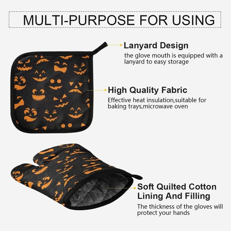 Tamniee Halloween Oven Mitts Pot Holders Set