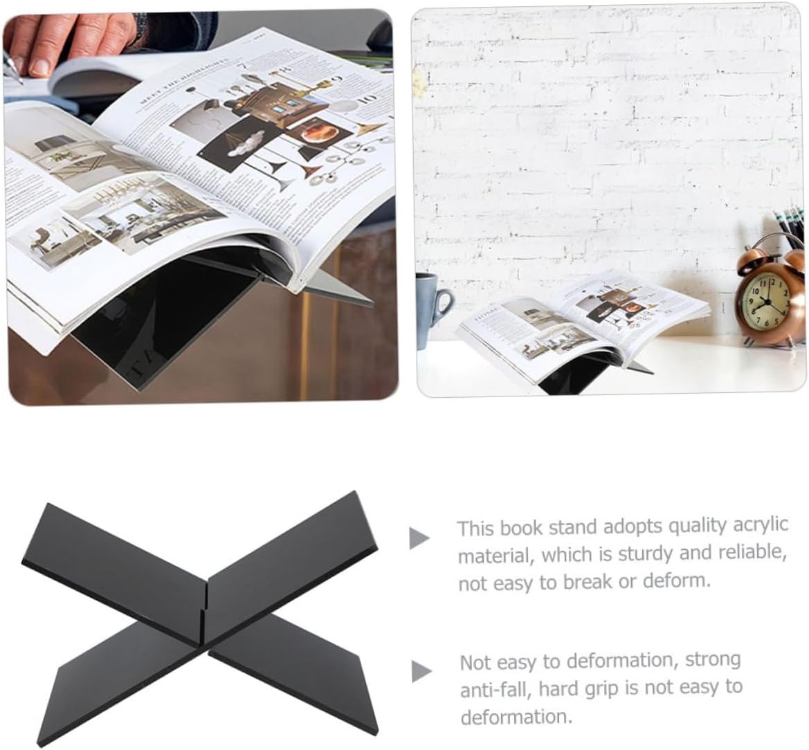 ULDIGI Practical Acrylic Book Stand for Kitchen and Classroom Use