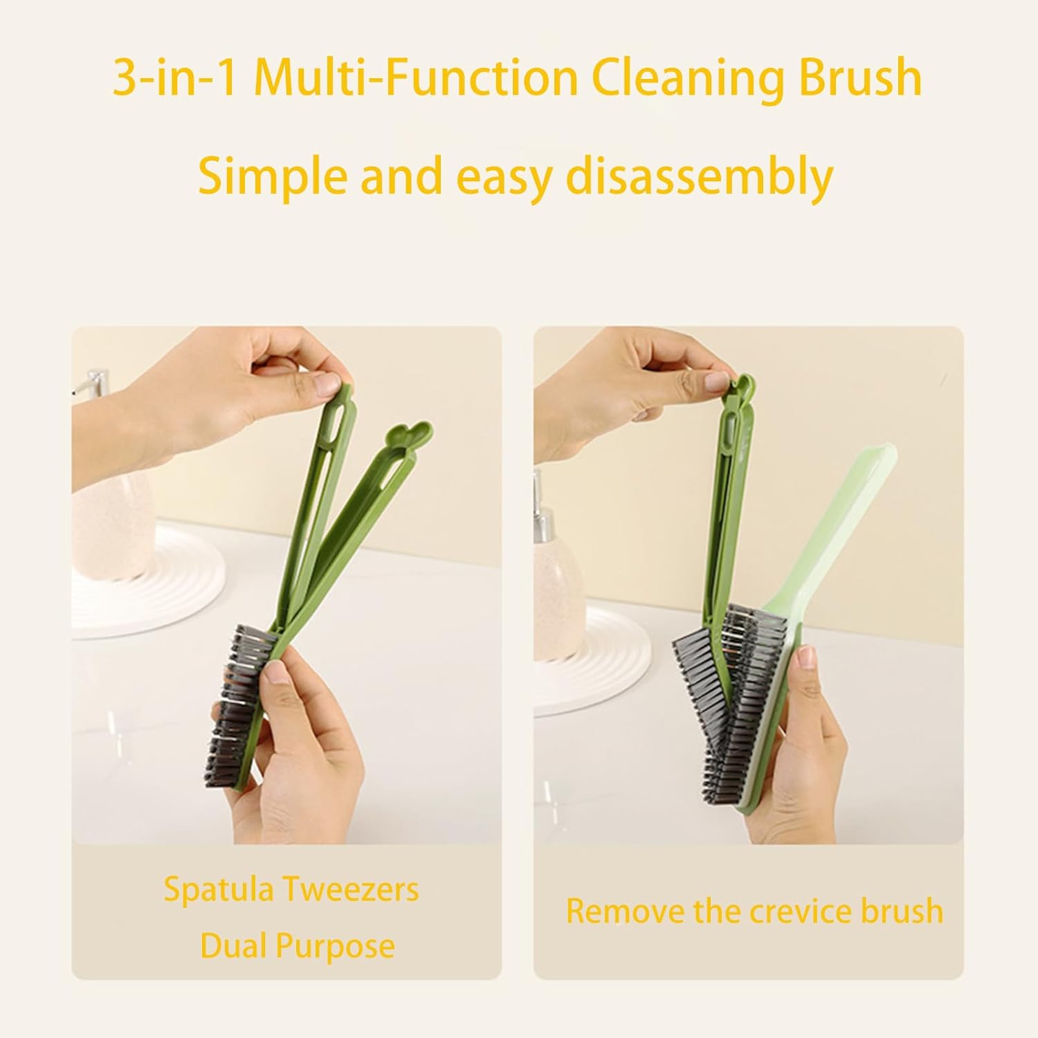 3 in 1 Crevice Cleaning Brush for Kitchen and Bathroom
