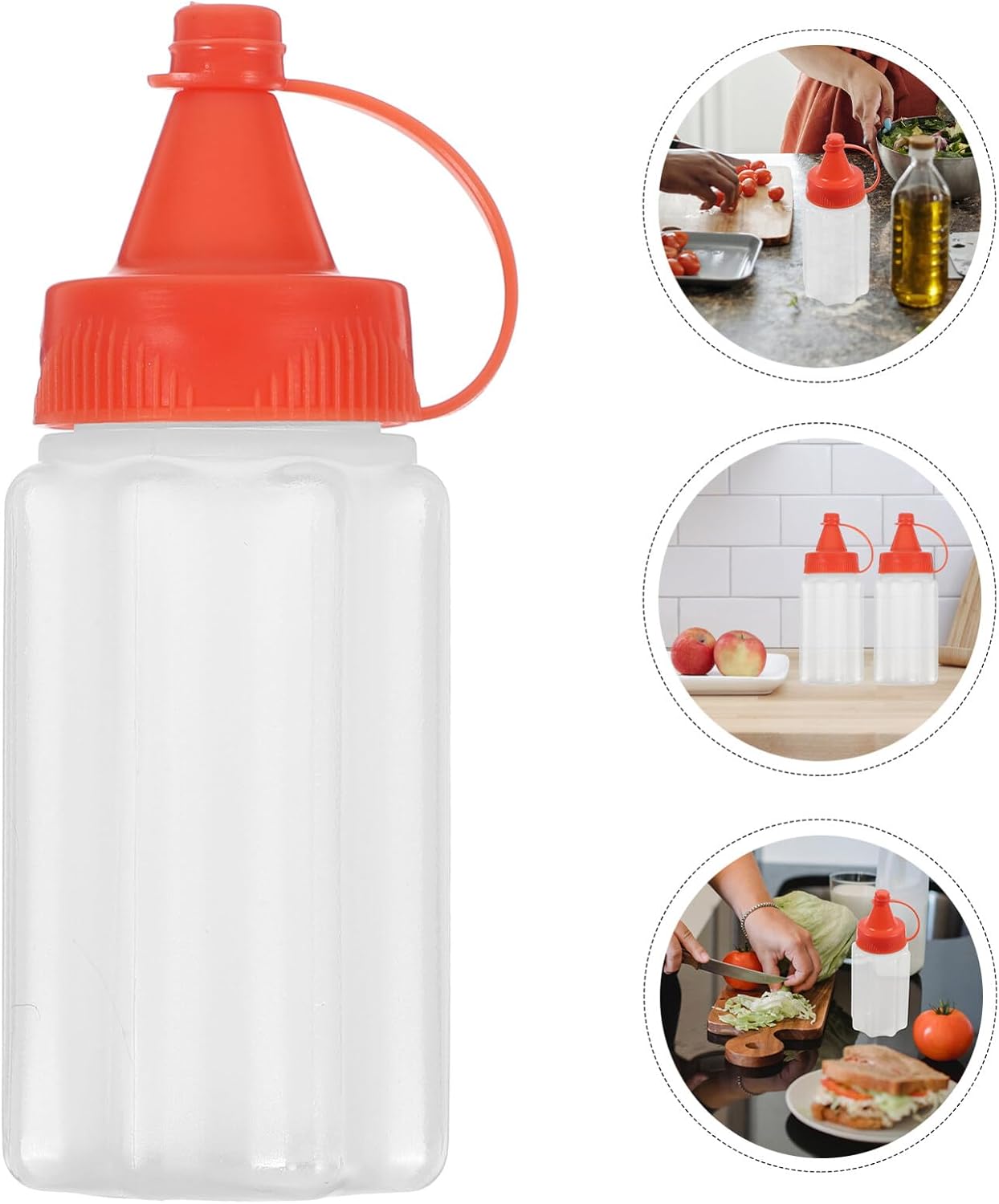 4pcs Metal Condiment Squeeze Bottles Portable Kitchen Tools