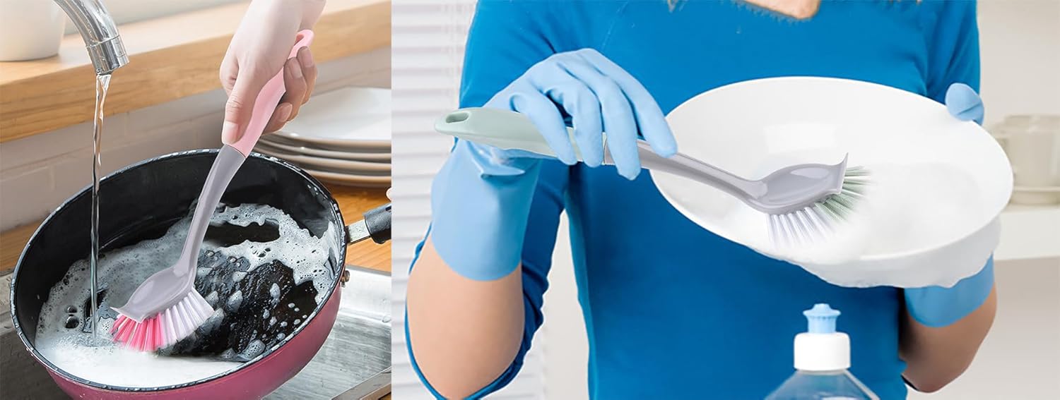 Ergonomic Kitchen Cleaning Brush Set of 2