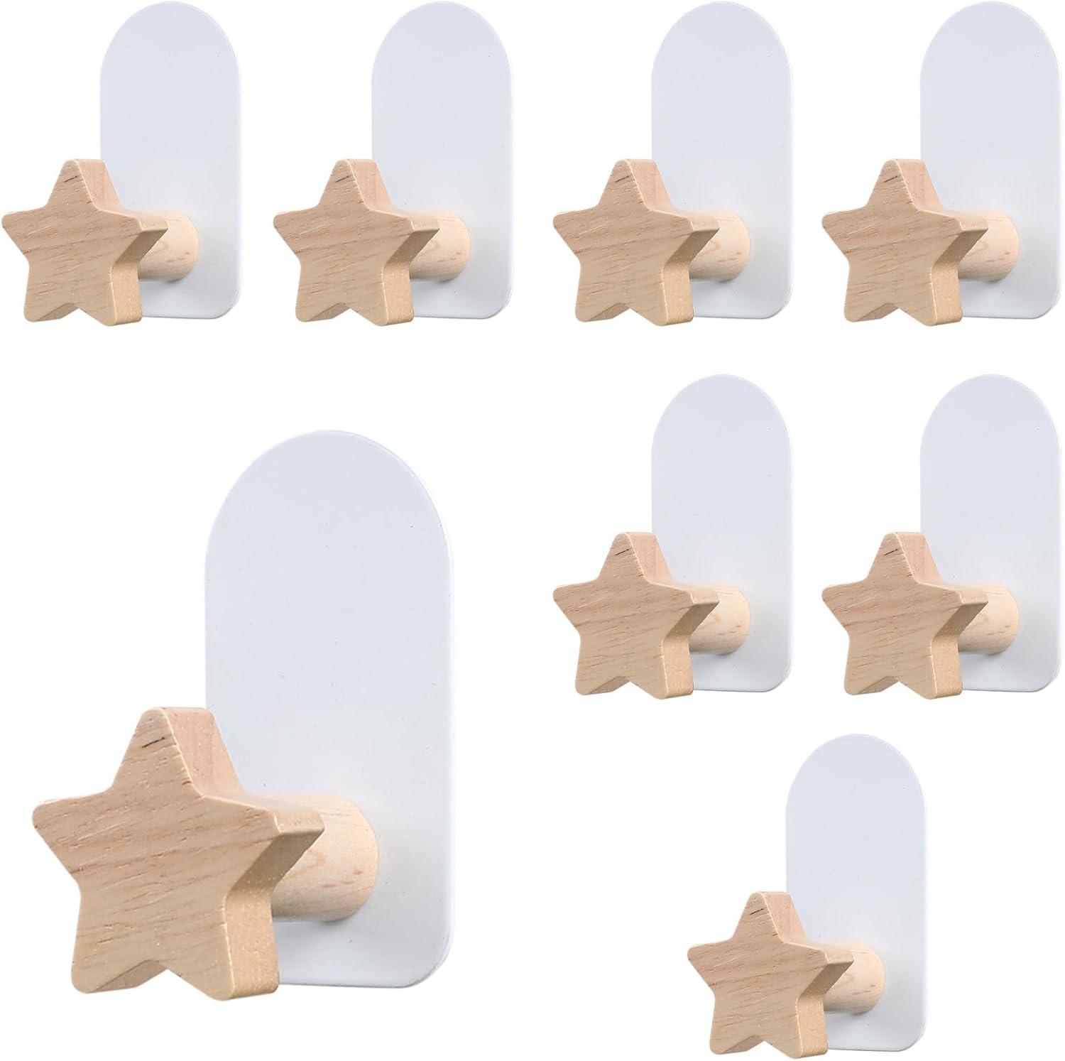 8 PCS Star Shaped Hooks Adhesive Wall Mounts for Kids Room