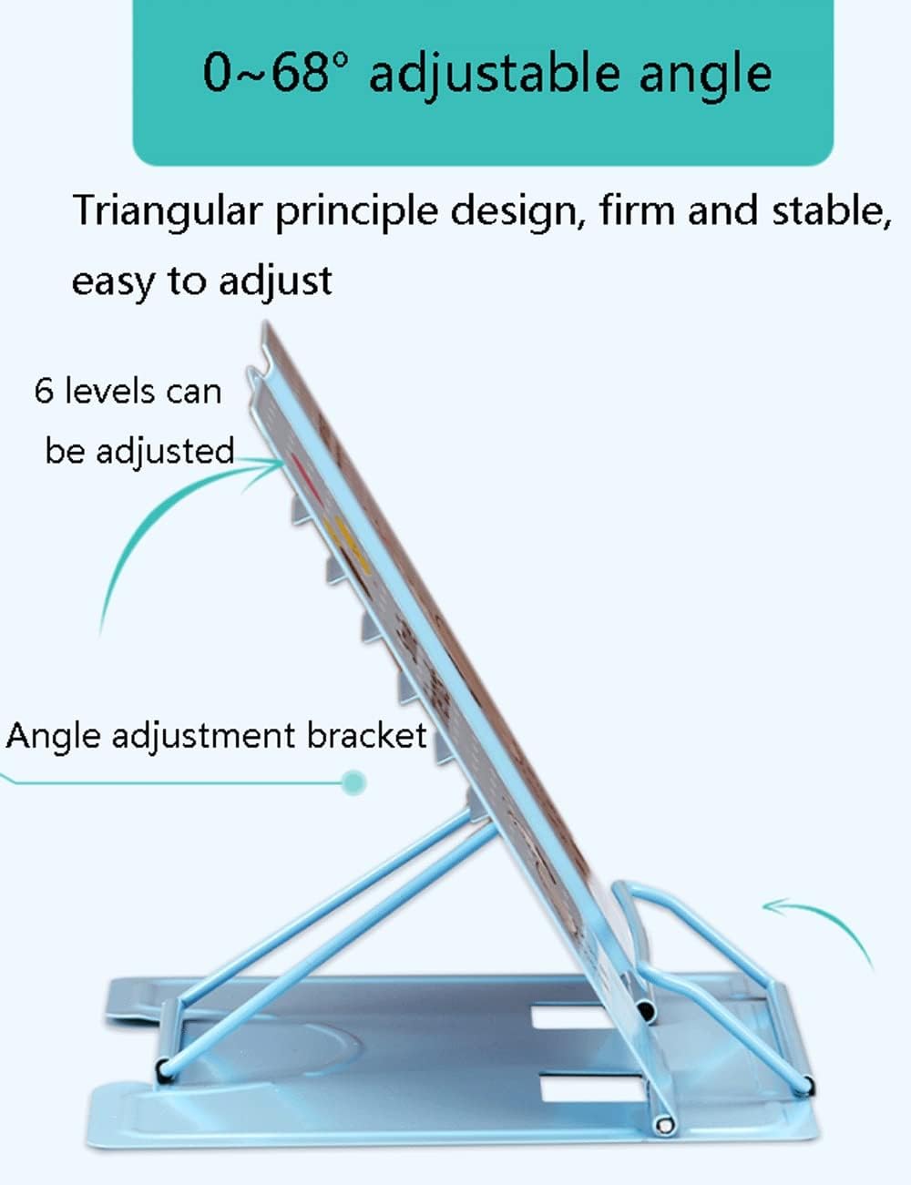 Creative Modern Metal Foldable Book Stand Adjustable and Portable