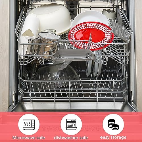 50 Pack Red Plastic Food Baskets for Serving