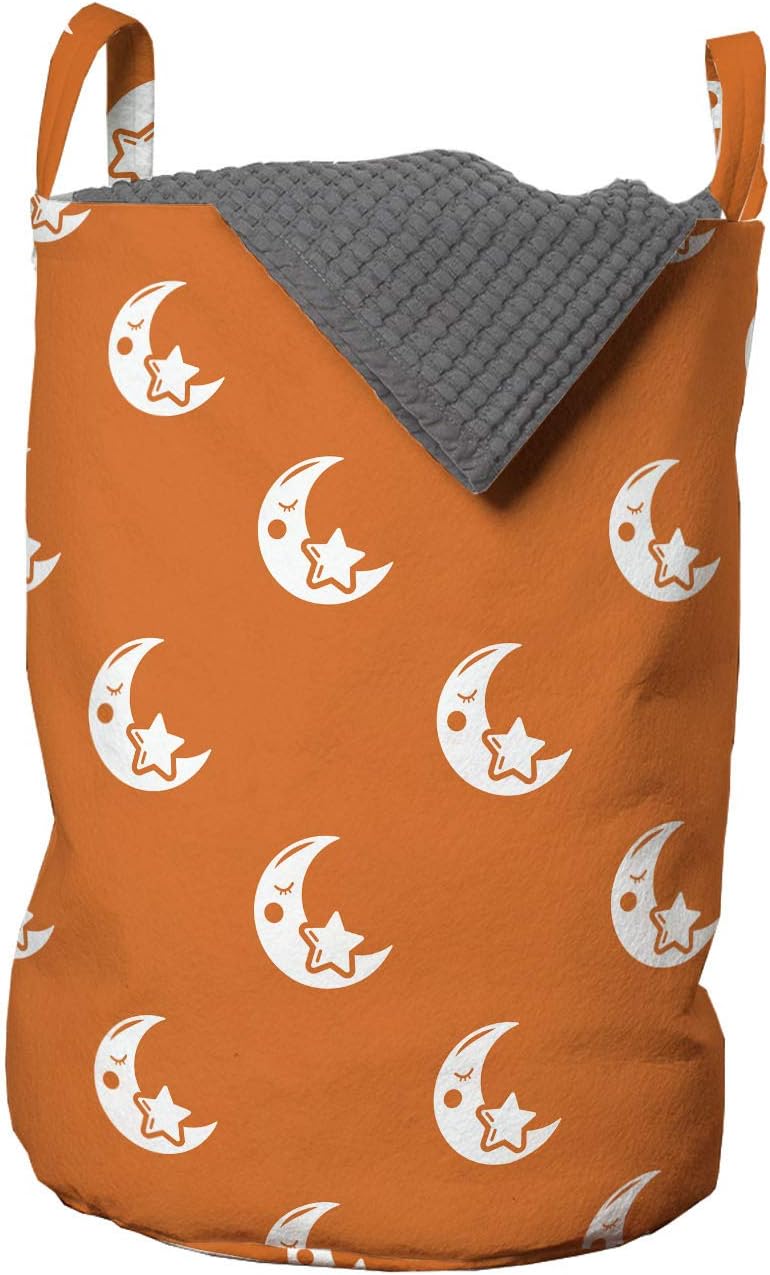 Ambesonne Laundry Bag with Sleeping Moons and Stars Pattern