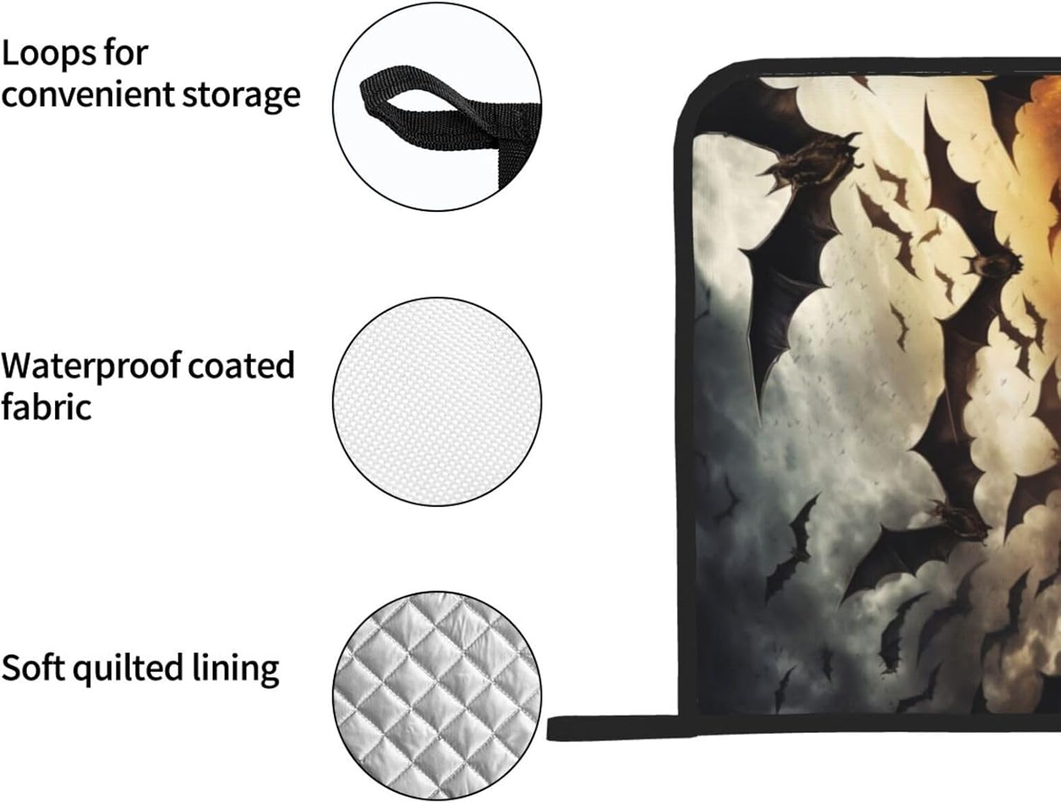 XIyueZone 2PCS Halloween Flying Bats Oven Mitts