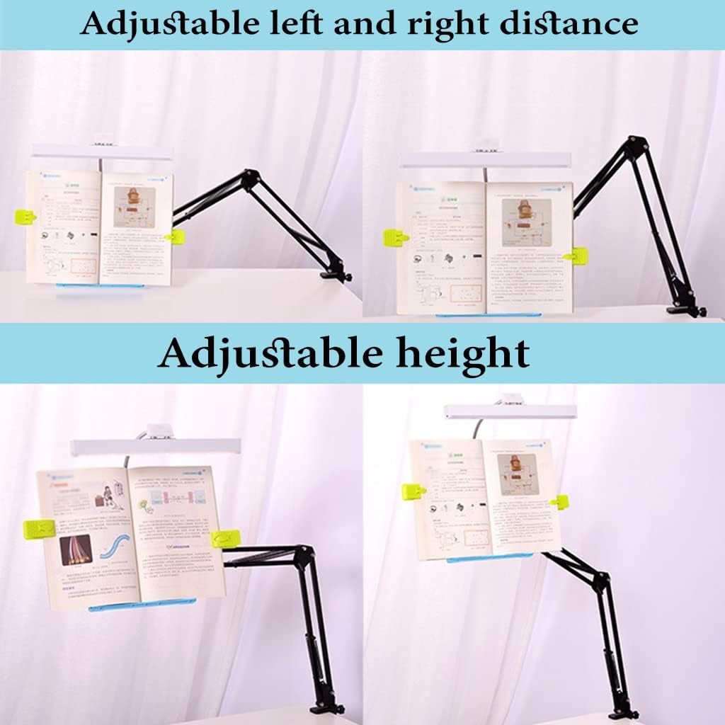 Adjustable Book Stand with LED Light for Desk Reading