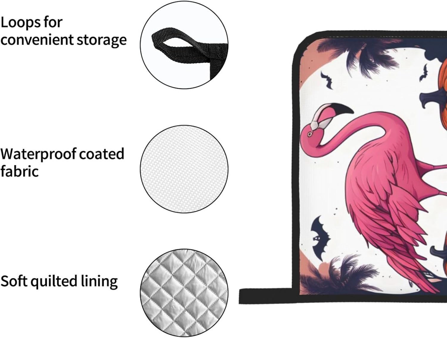 Oven Mitts Set of 4 with Flamingo Print