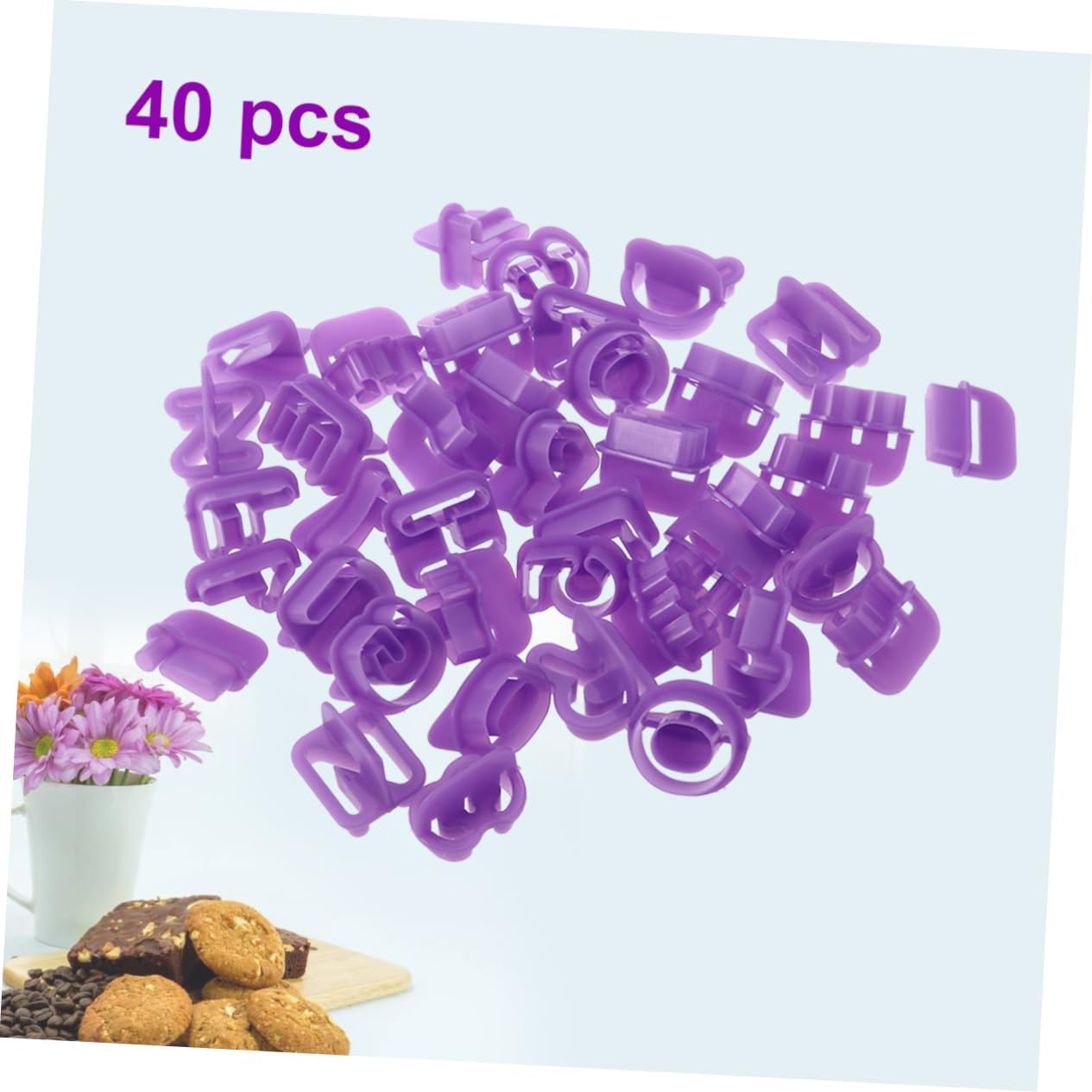 OKUMEYR 40Pcs Alphabet Number Cookie Cutters Set