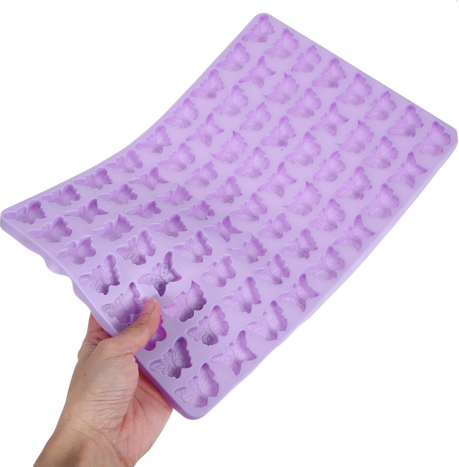 Hoement DIY Butterfly Fondant Silicone Cookie Mold 72 Grid Reusable