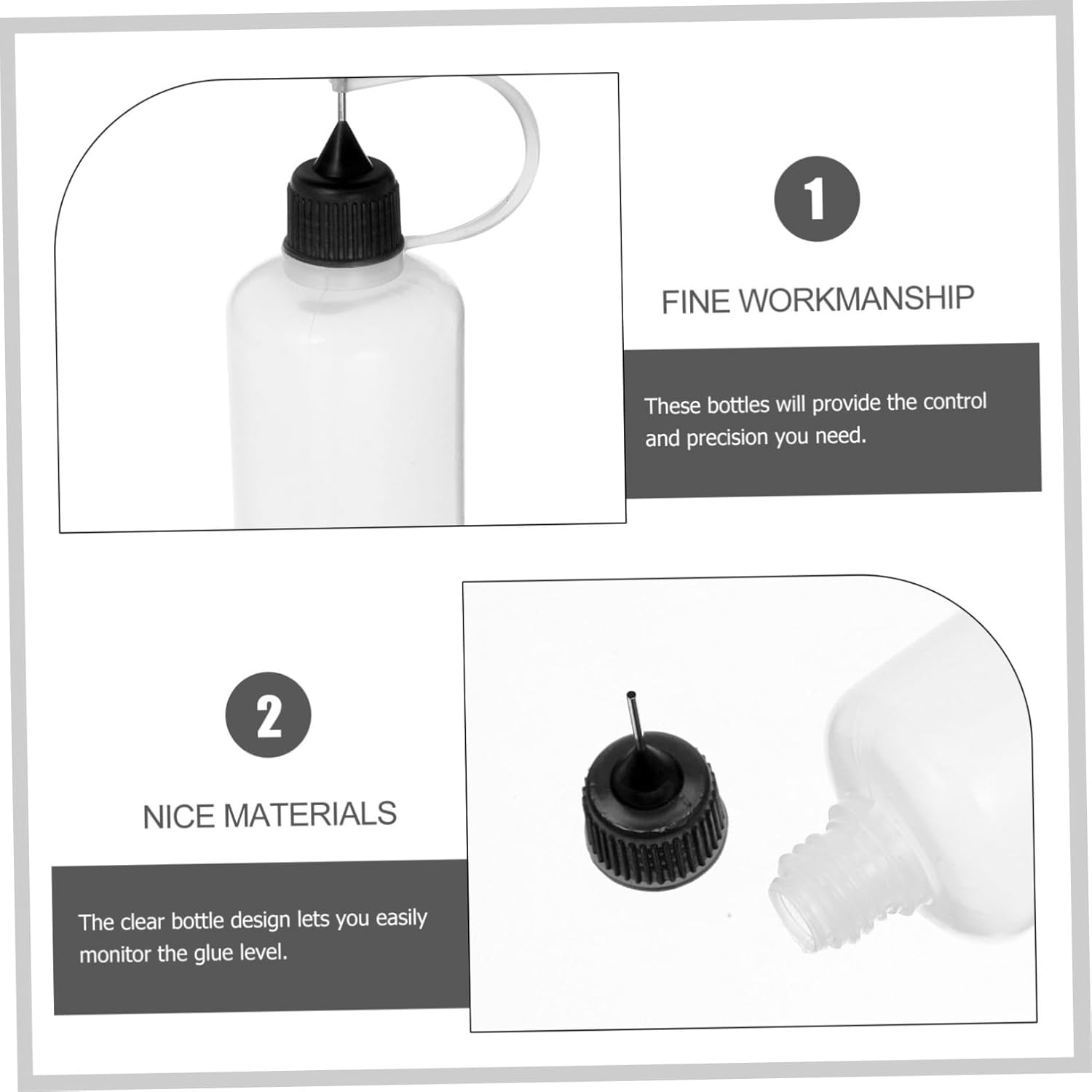 10-Pack Precision Tip Squeeze Bottles for Glue and Adhesive Use