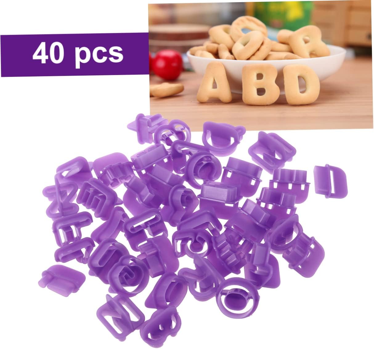BRIGHTFUFU 40Pcs Alphabet Cookie Cutters Set for Baking and DIY Crafts 1