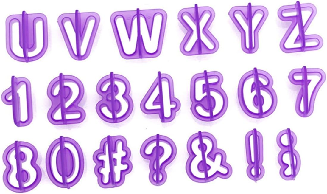 OKUMEYR 40Pcs Alphabet Number Cookie Cutters Set