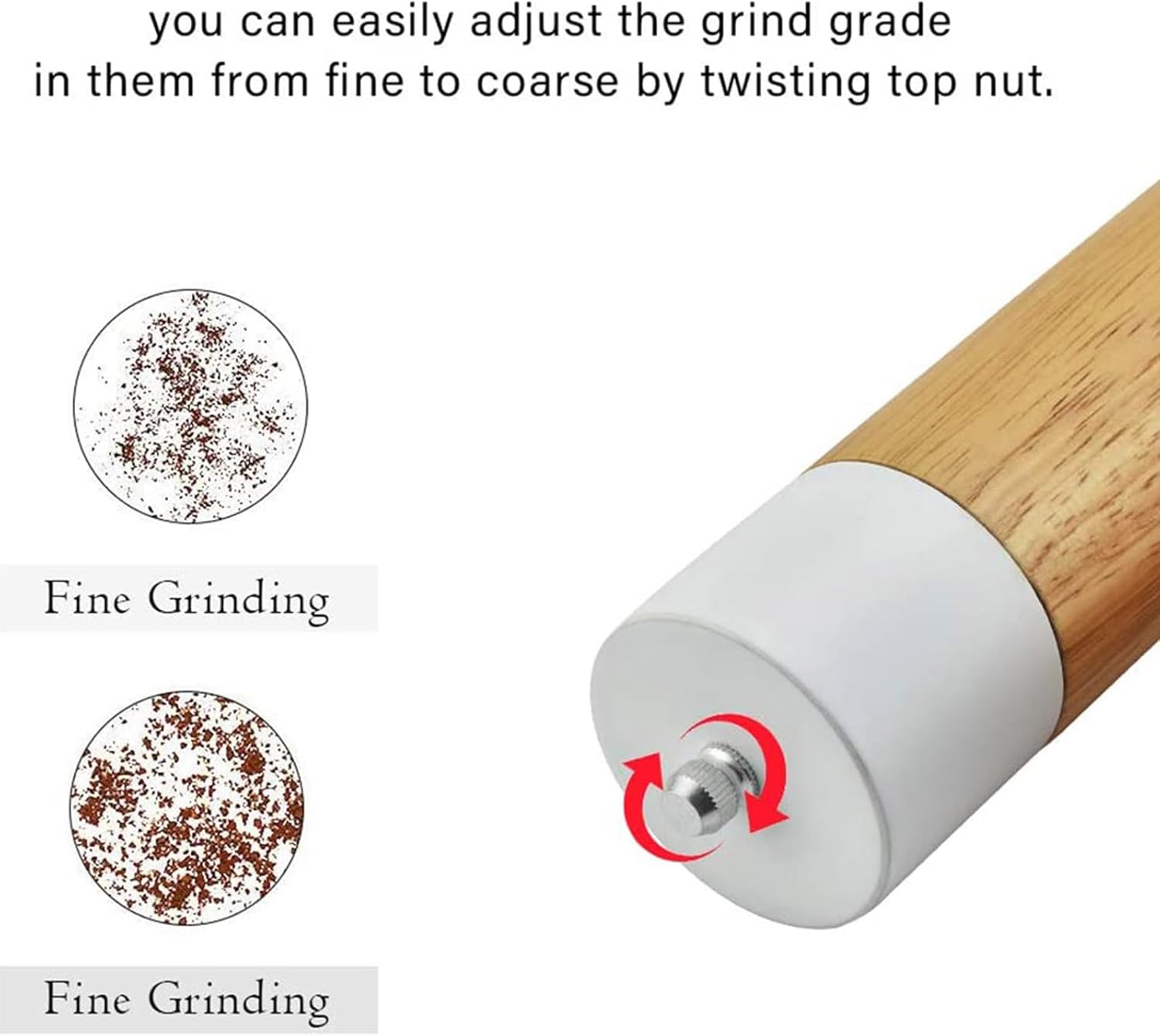 Ricicart Pepper Salt Mill Set Adjustable Coarseness