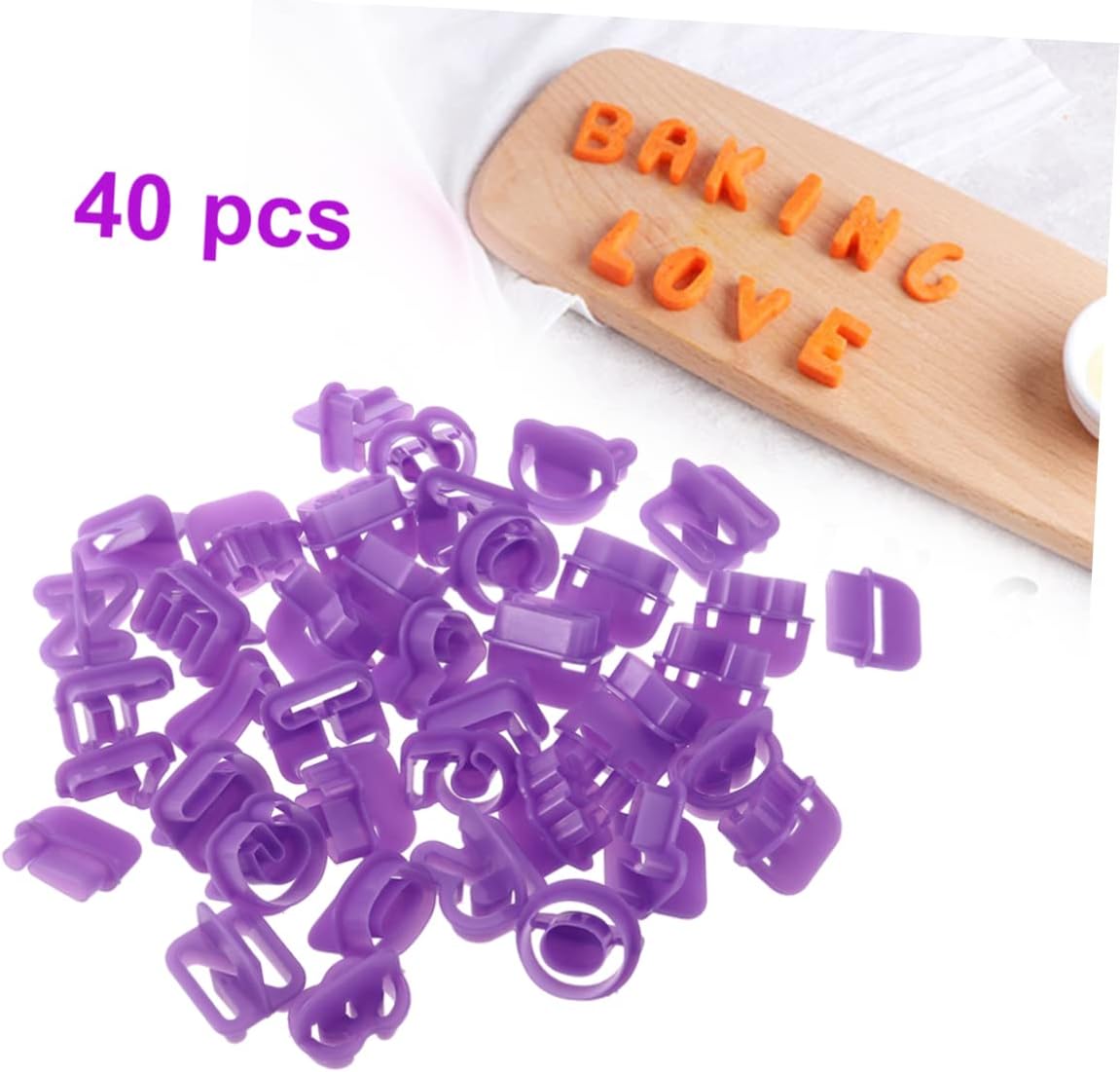 SHOWERORO 40Pcs Alphabet Cookie Cutters for Baking DIY Crafts