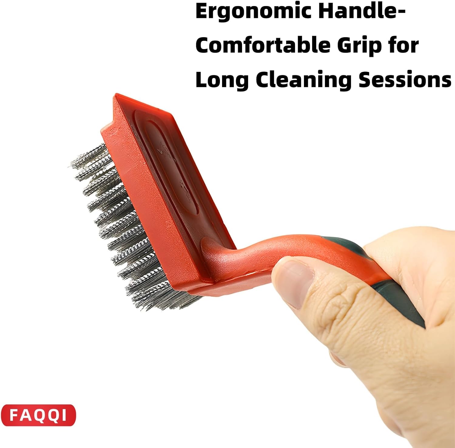 FAQQI Steel Wire Brush for Cast Iron Skillet 1