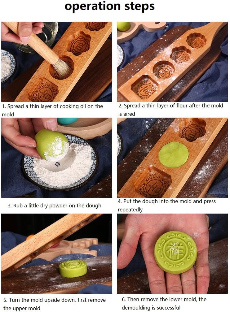 SNOOSZ Wooden Cookie Mold Daisy Gardenia Shape 1