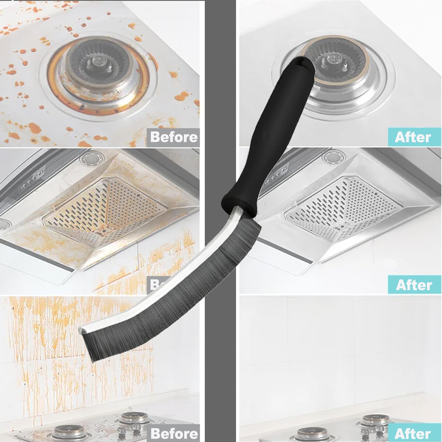 2Pcs Hard Bristle Crevice Cleaning Brush for Kitchen Bathroom and Windows