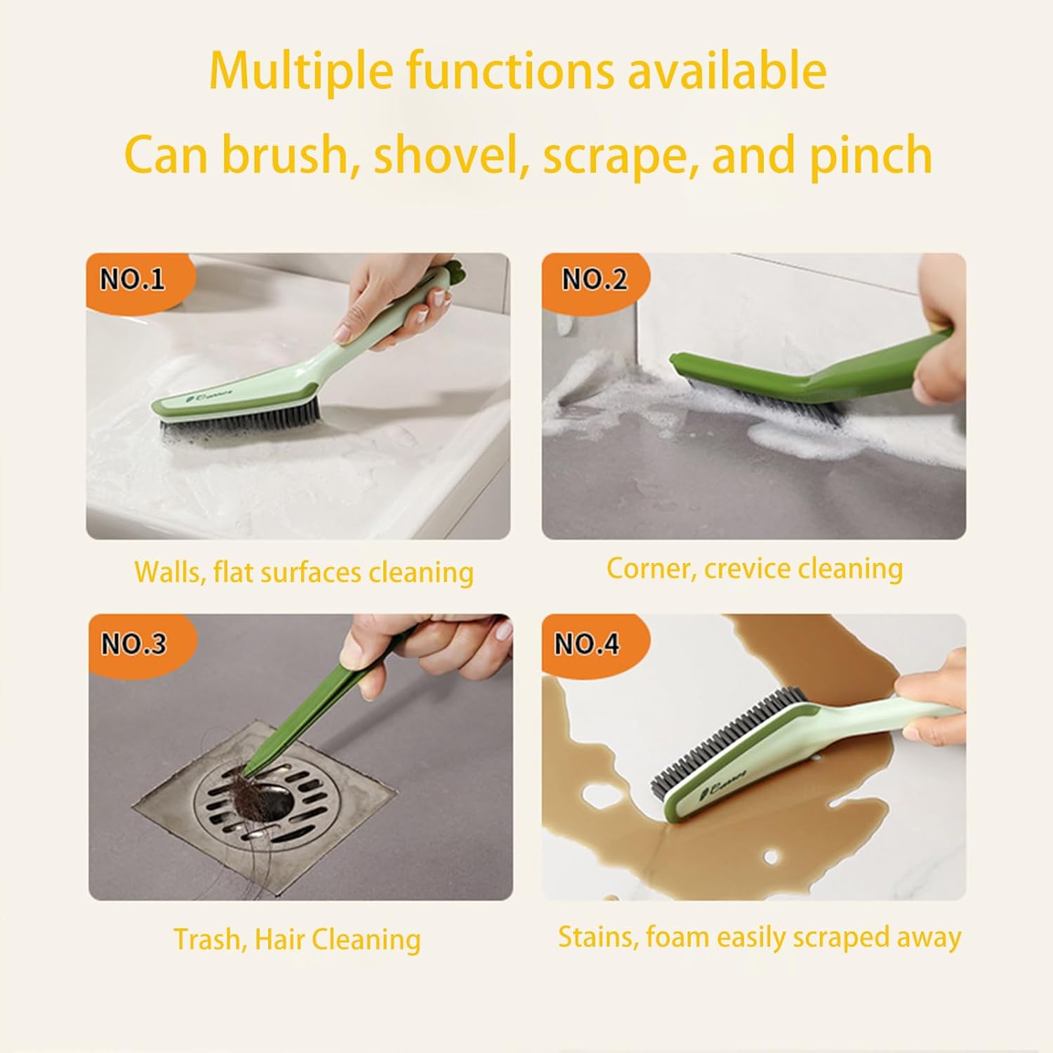 3 in 1 Crevice Cleaning Brush for Kitchen and Bathroom