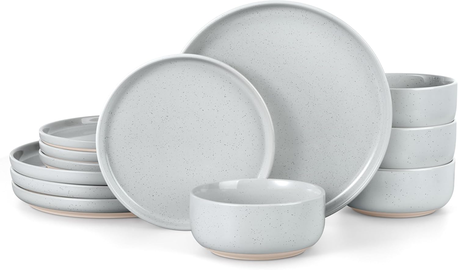 LIANYU 12-Piece Stoneware Dinnerware Set for 4