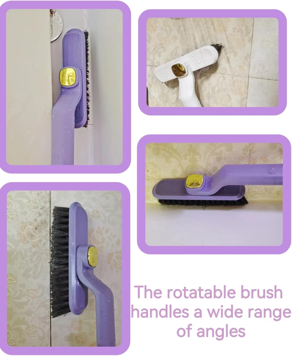 2Pcs Rotating Crevice Brush for Bathroom and Small Spaces