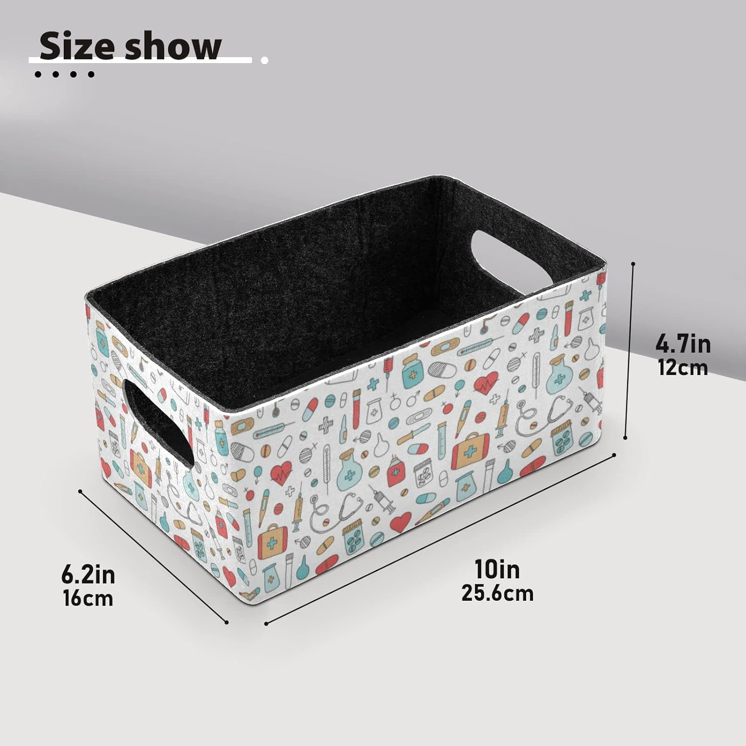 Poeticcity Felt Cloth Storage Box 2PCS Collapsible