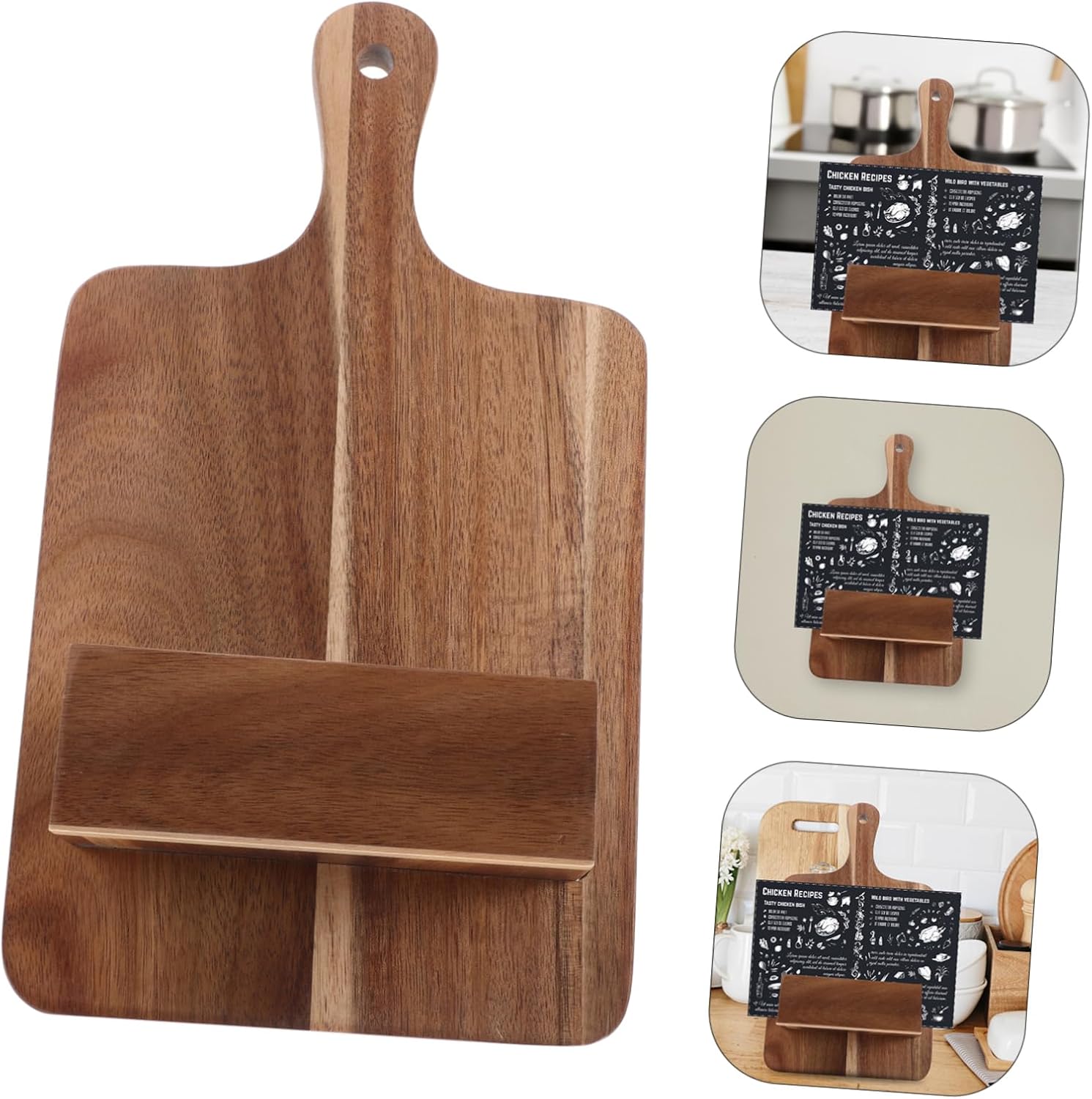 Wooden Recipe Stand for Kitchen Counter and Wall Mount