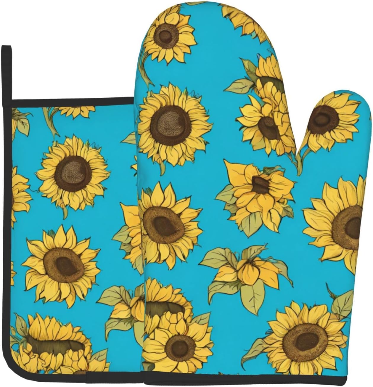 Quopvn Sunflowers Oven Mitts and Pot Holders Set 2pcs