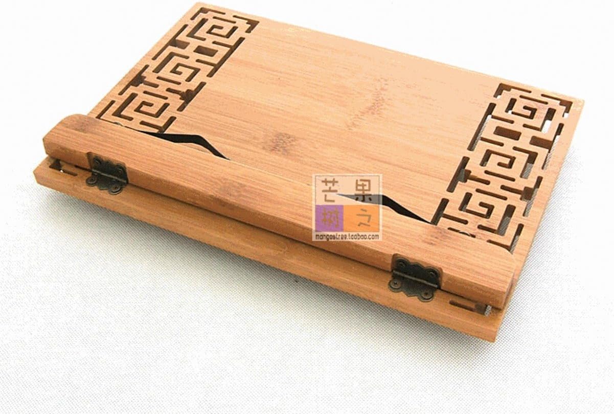 Portable Bamboo Cookbook Stand with Adjustable Angle